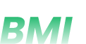 Logo of "my ultimate bmi" in green and black text with the word "bmi" in bold and larger font.