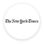 Logo of the New York Times, featuring its name in a serif font enclosed within a black circle symbolizing weight goals.