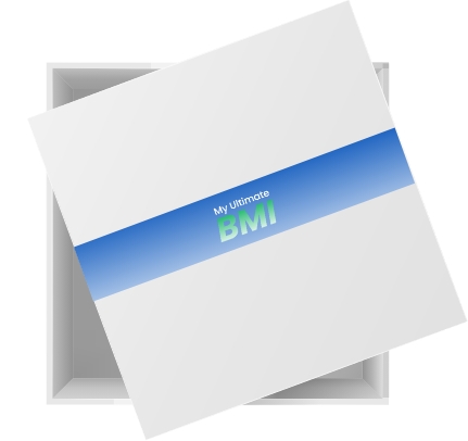 A graphic with a blue stripe and text "my weight goals" on a white paper, slightly rotated, positioned inside a gray frame.