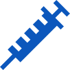 Blue syringe icon with measurements along the barrel, depicted in a simplified, graphic style, ideal for tracking weight goals.